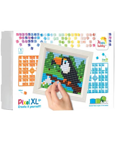 Креативен комплект с рамка и пиксели Pixelhobby - XL, Тукан - 1