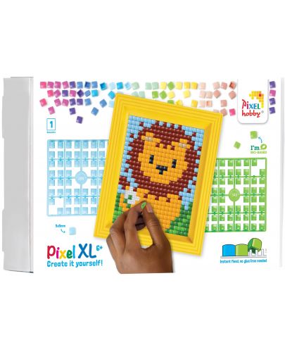 Креативен комплект с рамка и пиксели Pixelhobby - XL, Лъвче - 2