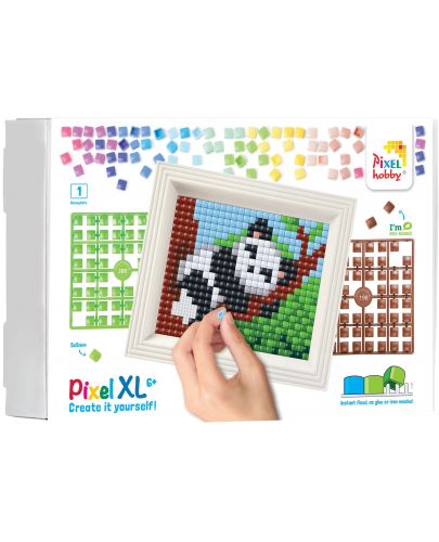 Креативен комплект с рамка и пиксели Pixelhobby - XL, Панда - 1