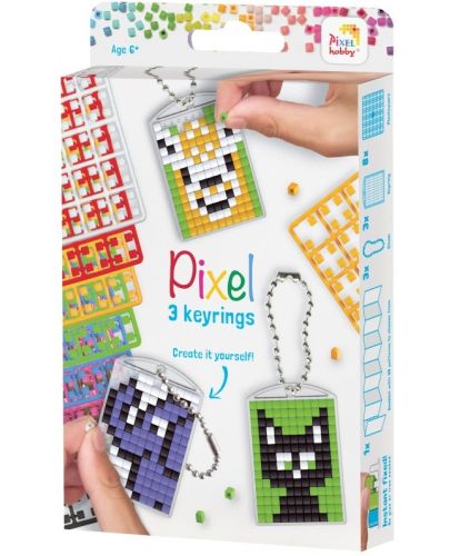 Креативен комплект с пиксели Pixelhobby - Ключодържатели, животни - 1
