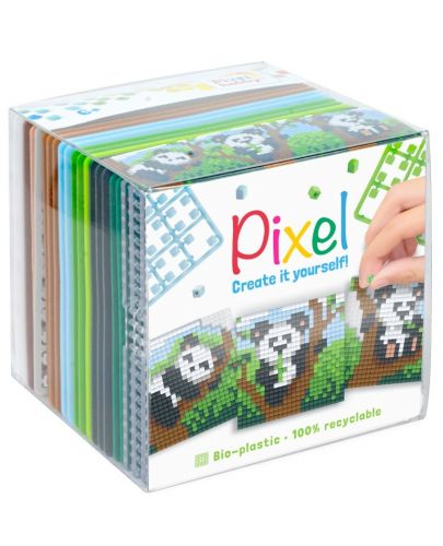 Креативен комплект с пиксели Pixelhobby Classic - Куб, Панди - 1