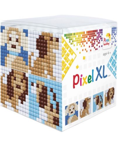 Креативен комплект с пиксели Pixelhobby - XL, Куб, кученца - 1