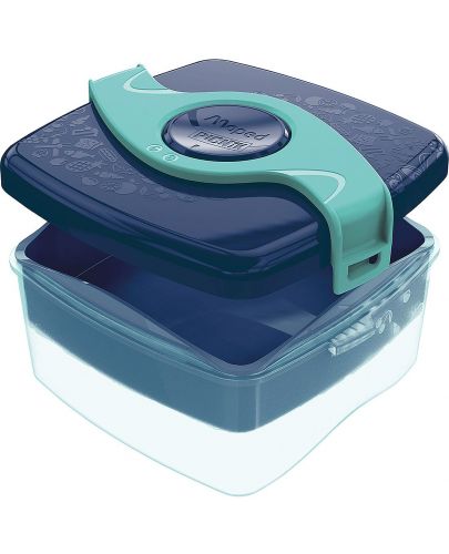 Кутия за храна Maped Origin - Синьо-зелена, 1400 ml - 1