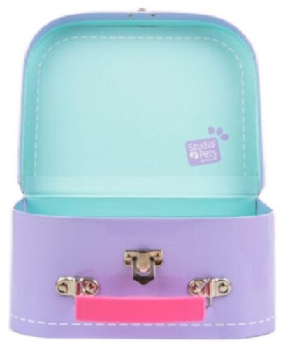 Куфарче за плюшени играчки Studio Pets - С паспорт, 16 cm, лилаво - 3
