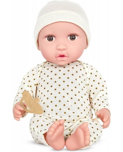 Кукла-бебе Battat Lulla Baby - С бяла пижама на точки и шапка - 1