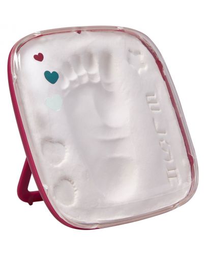 Кутия за отпечатък Baby Art - Hello Baby, с вишнева основа и прозрачен капак - 1