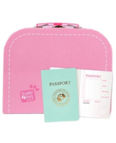 Куфарче за плюшени играчки Studio Pets - С паспорт, 16 cm, розово - 3