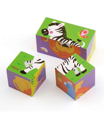 Кубчета Viga - Диви животни, 4 броя - 2