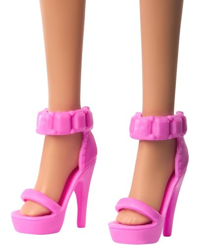 Кукла Barbie - 65-та годишнина, с рокля на розови райета - 5