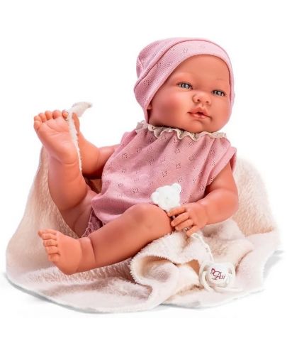 Кукла-бебе Asi Dolls - Мария, с розово боди и бежово одеало, 43 cm - 1