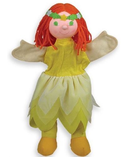 Кукла за ръка Andreu toys - Момиче, жълта - 1