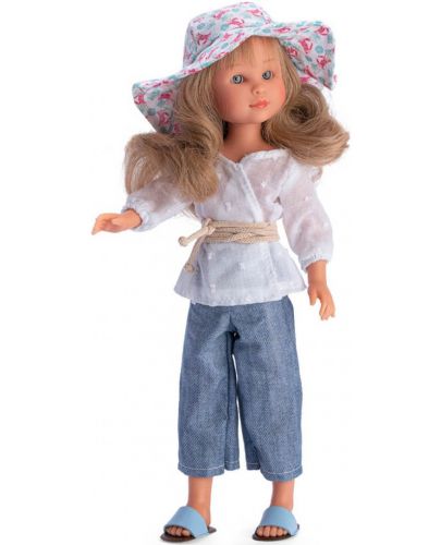 Кукла Asi - Силия, с дънков панталон и лятна шапка, 30 cm - 1