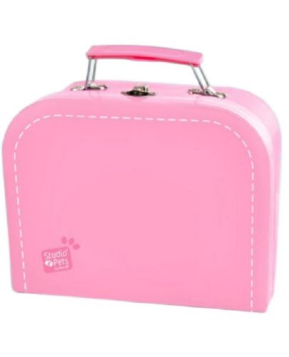 Куфарче за плюшени играчки Studio Pets - С паспорт, 16 cm, розово - 1