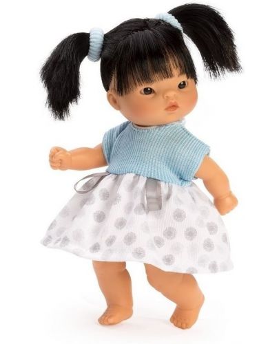 Кукла Asi Bombonchin - Чени, със синя рокля и две опашки, 20 cm - 1