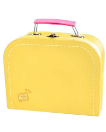 Куфарче за плюшени играчки Studio Pets - С паспорт, 16 cm, жълто - 1