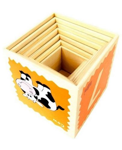 Комплект дървени кубчета Lelin - 7 броя - 3