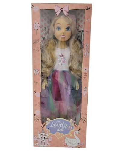 Кукла Bambolina - My lovely doll, с рокля на еднорог, 80 cm - 2