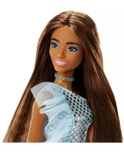 Кукла Barbie - Със синьо-зелена рокля с пайети - 2