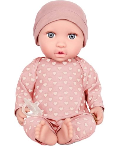 Кукла-бебе Battat Lulla Baby - С пижама на сърца и розова шапка - 1