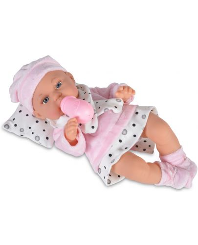 Кукла-бебе Moni - С розово халатче и аксесоари, 36 cm - 2