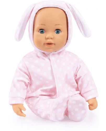 Кукла със звуци Bayer - Anna Baby, светлорозово зайче, 38 cm - 3