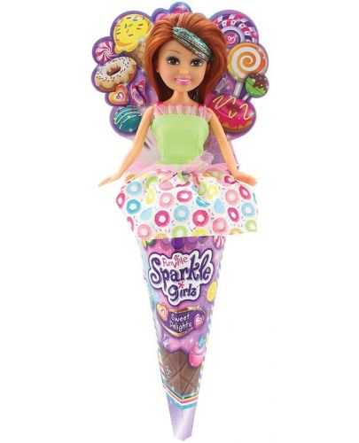 Кукла в конус Sparkle Girlz, с рокля със сладкиши, асортимент - 3