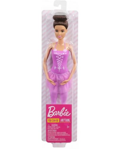 Кукла Mattel Barbie - Балерина, с кестенява коса и лилава рокля - 1