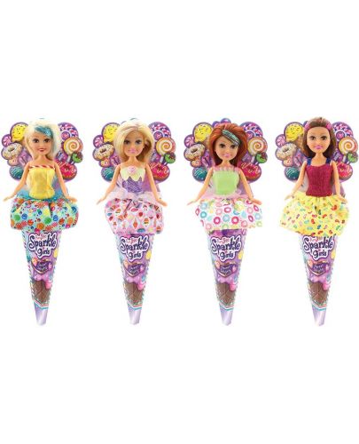 Кукла в конус Sparkle Girlz, с рокля със сладкиши, асортимент - 1