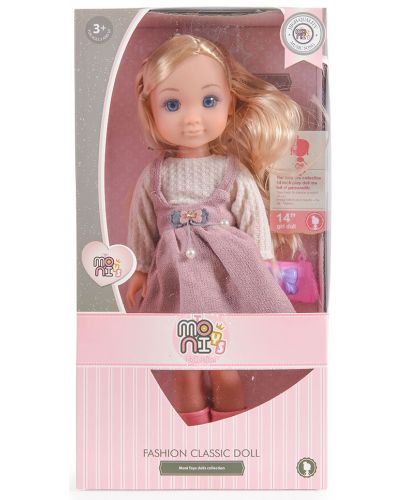 Кукла Moni - С лилава рокля и дълга руса коса, 36 cm - 2