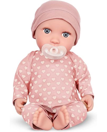 Кукла-бебе Battat Lulla Baby - С пижама на сърца и розова шапка - 2