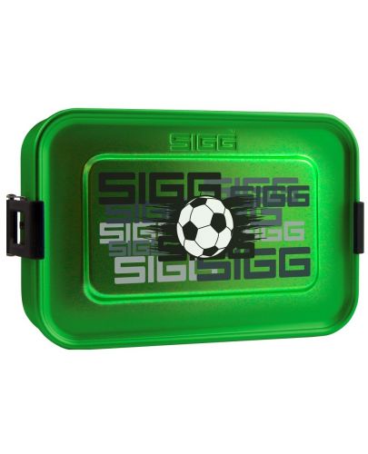 Кутия за храна Sigg Metal Box Plus S - Футбол, зелена - 1