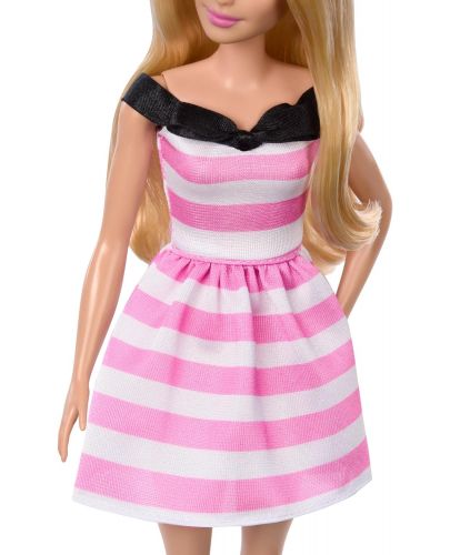 Кукла Barbie - 65-та годишнина, с рокля на розови райета - 4