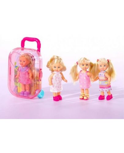 Кукла Simba Toys Evi Love - Еви в куфарче, с бяла рокля на цветчета - 2