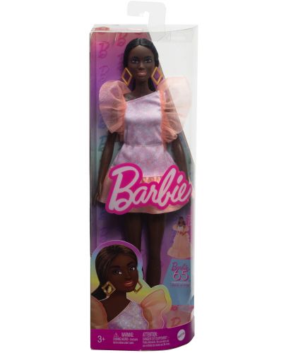 Кукла Barbie Fashionistas - С прасковена парти рокля - 6