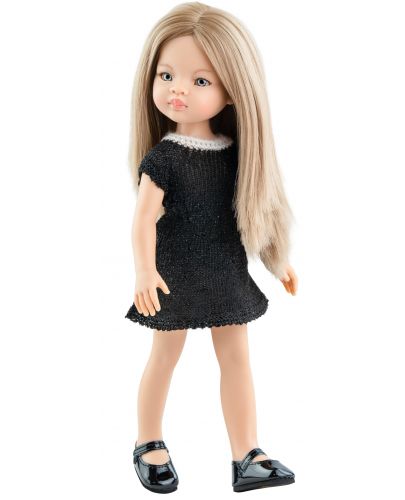 Кукла Paola Reina Amigas - Маника, с къса черна рокля, 32 cm - 1