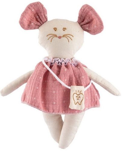 Кукла от плат Asi Dolls - Малката мишка Миси, с чанта за зъбче, 22 cm - 1