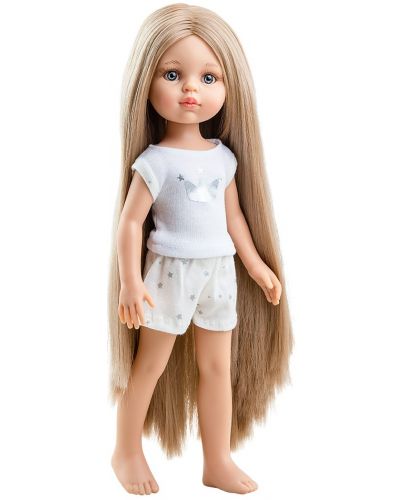 Кукла Paola Reina Amiga Pijama - Клара, с потниче с коронка и дълга коса, 32 cm - 1