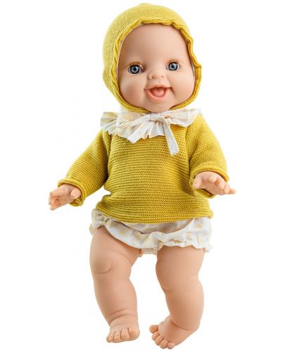 Кукла-бебе Paola Reina Los Gordis - Аник, с плетена блуза с качулка, 34 cm - 1