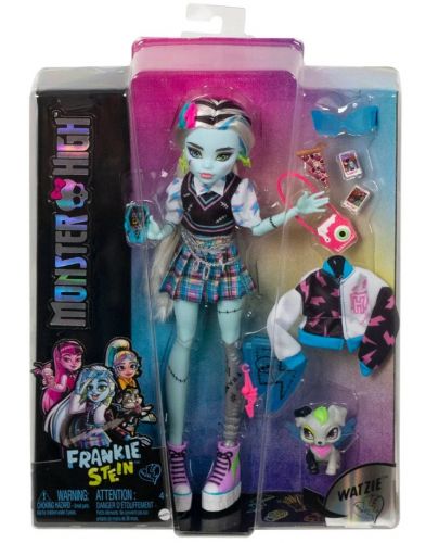 Кукла Monster High - Франки, с домашен любимец и аксесоари - 2