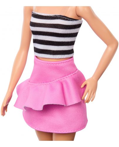 Кукла Barbie Fashionistas - С черно-бял потник и розова пола - 4