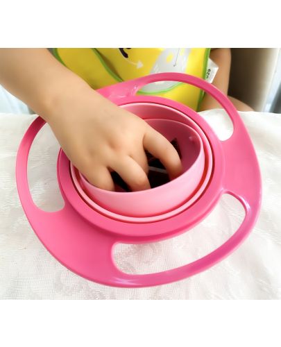 Купа за хранене с въртене на 360 градуса BabyJem - Розова - 7