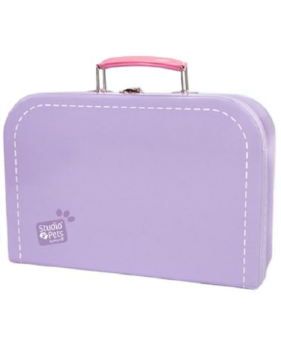 Куфарче за плюшени играчки Studio Pets - С паспорт, 23 cm, лилаво - 1
