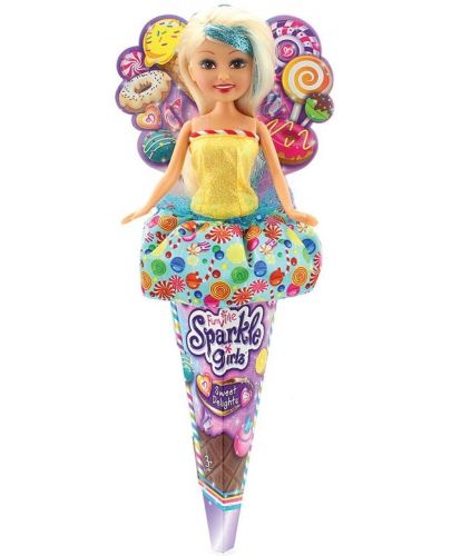 Кукла в конус Sparkle Girlz, с рокля със сладкиши, асортимент - 4