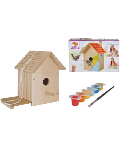 Дървен комплект Eichhorn - Къщичка за птици, за оцветяване - 2