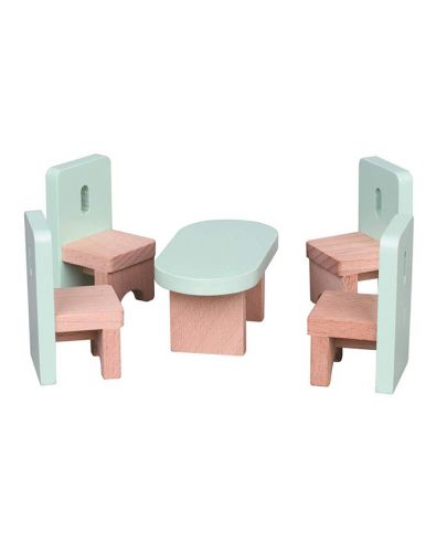 Комплект дървени мини мебели Lelin - Кухня, 7 части - 3