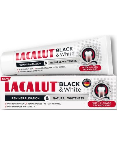 Lacalut Паста за зъби Black & White, 75 ml - 1
