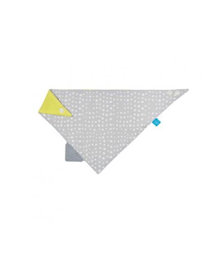 Lassig Триъгълна кърпа Bandana grey dots със силиконова гризалка LTEXBAS168 - 1