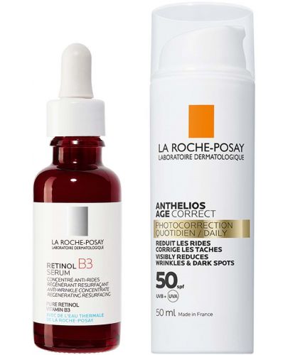 La Roche Posy Retinol & Anthelios Комплект - Серум против бръчки и Противостареещ крем, SPF50, 30 + 50 ml - 1