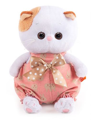 Плюшена играчка Budi Basa - Коте Ли-Ли бебе, в гащеризонче с панделка, 20 cm - 1
