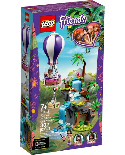 Конструктор Lego Friends - Спасяването с балон на тигъра в джунглата (41423) - 1